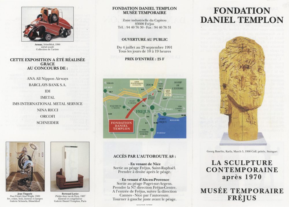 Foundation Daniel Templon: La Sculpture Contemporaine après 1970
